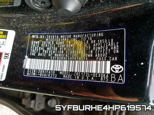 5YFBURHE4HP619574 фото 2