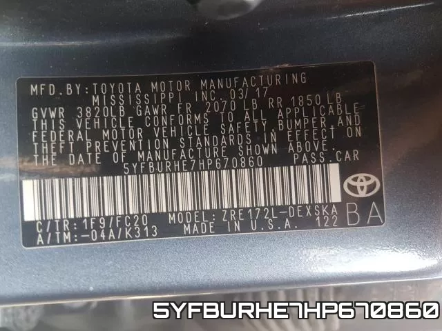 5YFBURHE7HP670860 фото 2