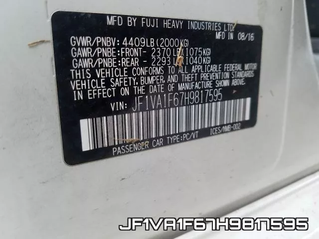 JF1VA1F67H9817595 фото 2