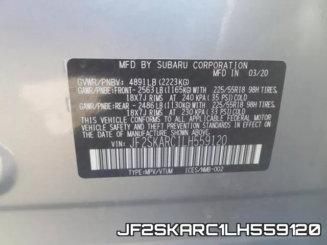 JF2SKARC1LH559120 фото 2