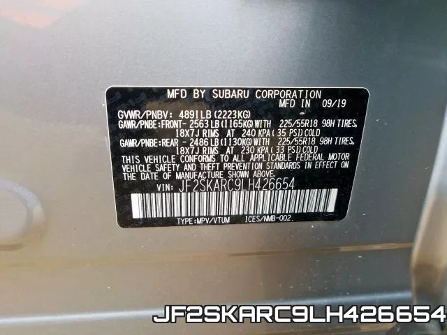 JF2SKARC9LH426654 фото 2