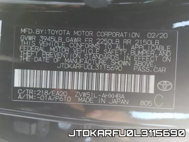 JTDKARFU0L3115690 фото 2