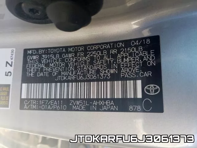 JTDKARFU6J3061373 фото 2