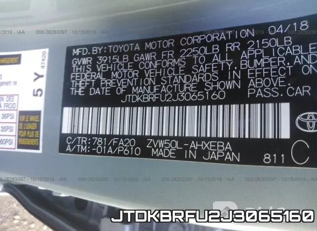 JTDKBRFU2J3065160 фото 10