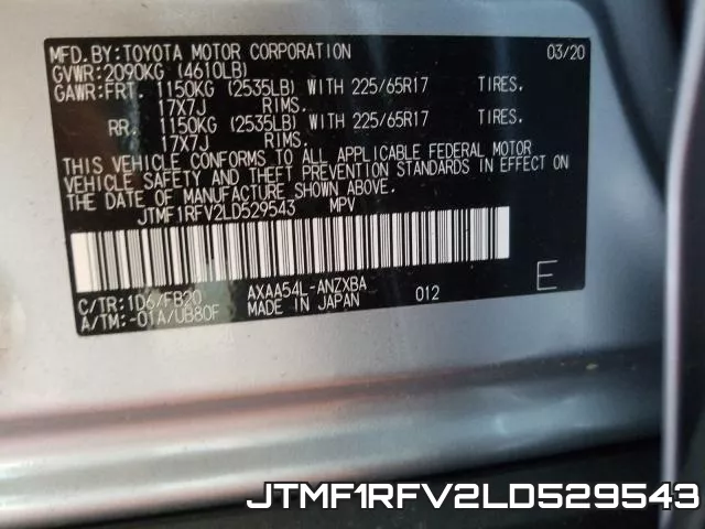 JTMF1RFV2LD529543 фото 2