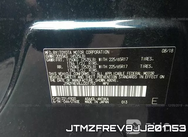 JTMZFREV8JJ201753 фото 10