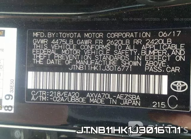JTNB11HK1J3016771 фото 10