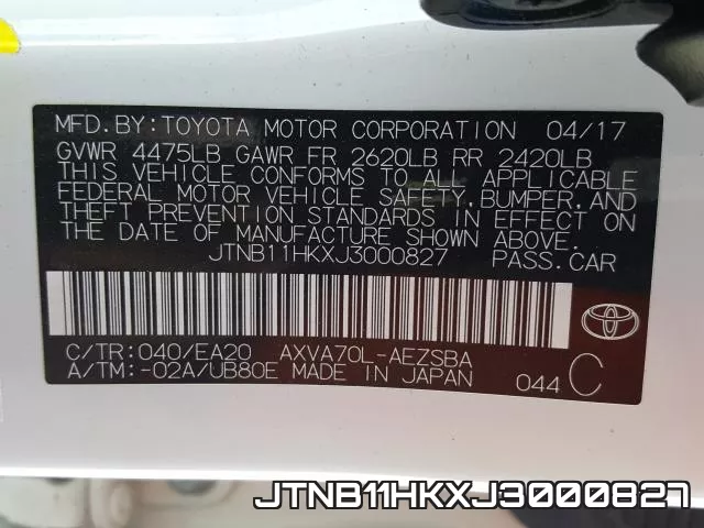 JTNB11HKXJ3000827 фото 2