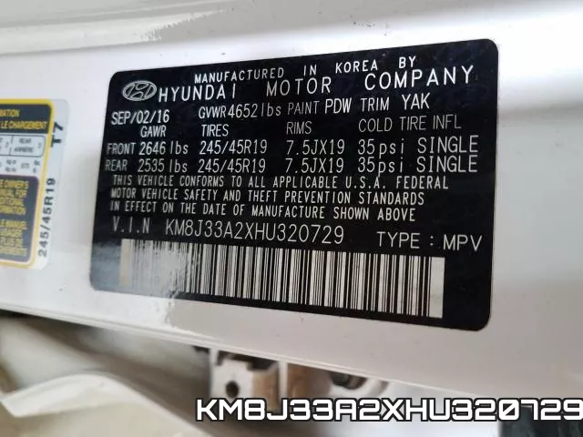 KM8J33A2XHU320729 фото 2
