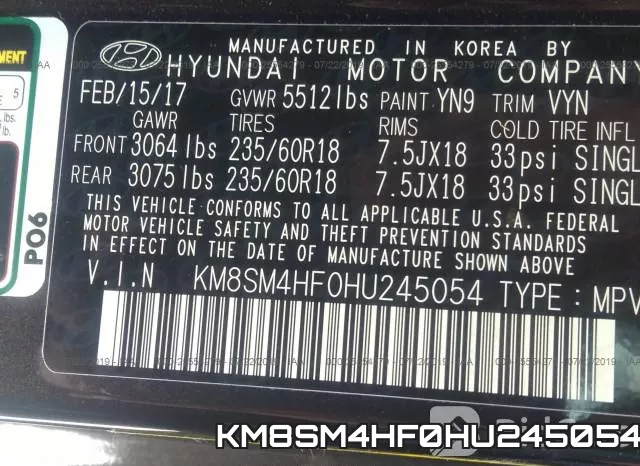 KM8SM4HF0HU245054 фото 10