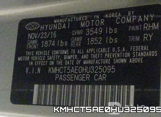 KMHCT5AE0HU325095 фото 10