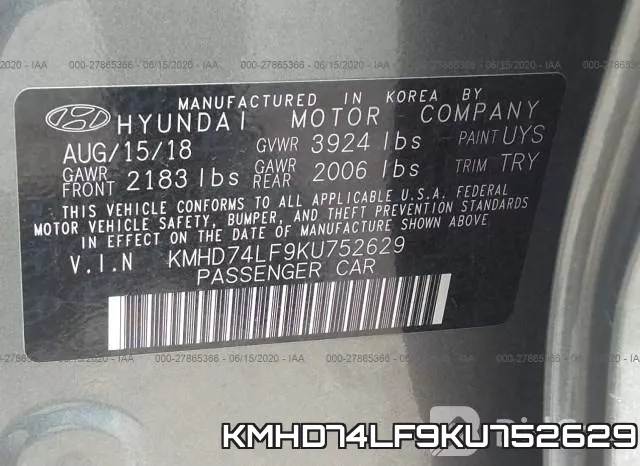 KMHD74LF9KU752629 фото 9