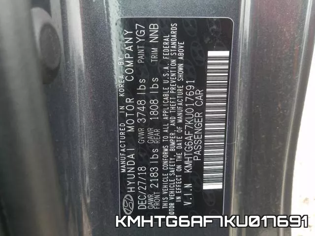 KMHTG6AF7KU017691 фото 2