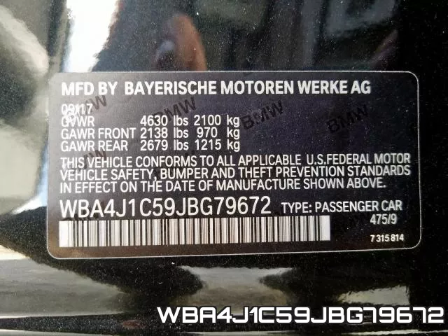 WBA4J1C59JBG79672 фото 2