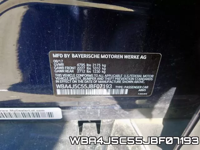 WBA4J5C55JBF07193 фото 2