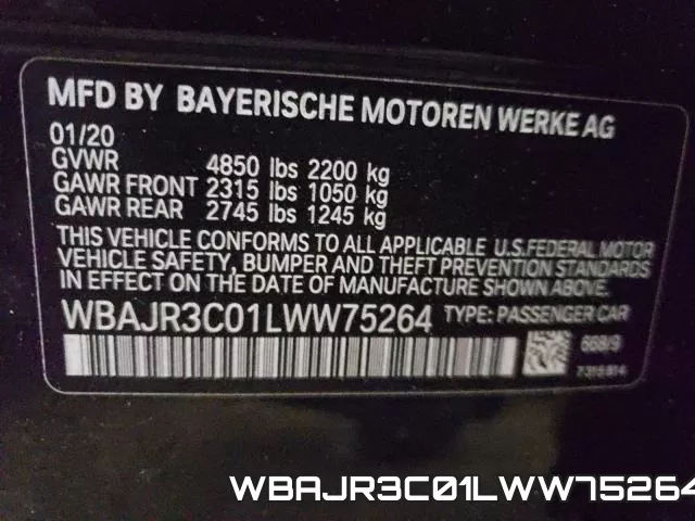 WBAJR3C01LWW75264 фото 2