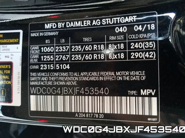 WDC0G4JBXJF453540 фото 2