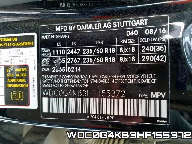 WDC0G4KB3HF155372 фото 2