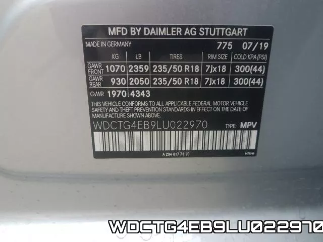 WDCTG4EB9LU022970 фото 2