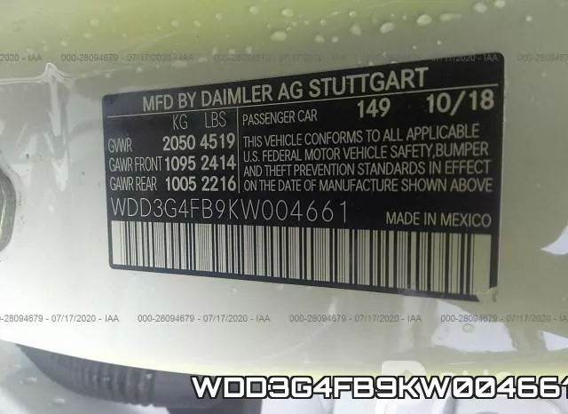 WDD3G4FB9KW004661 фото 10