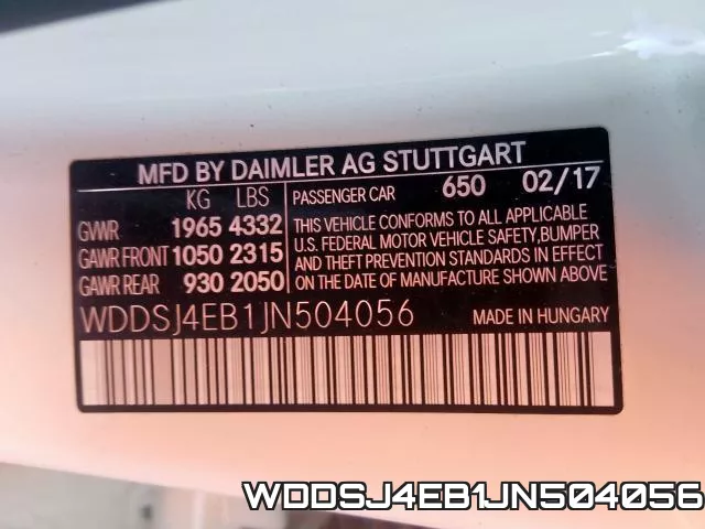 WDDSJ4EB1JN504056 фото 2