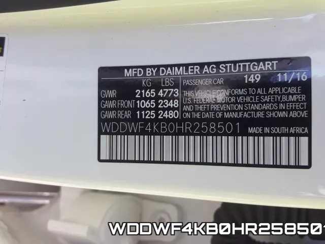 WDDWF4KB0HR258501 фото 2