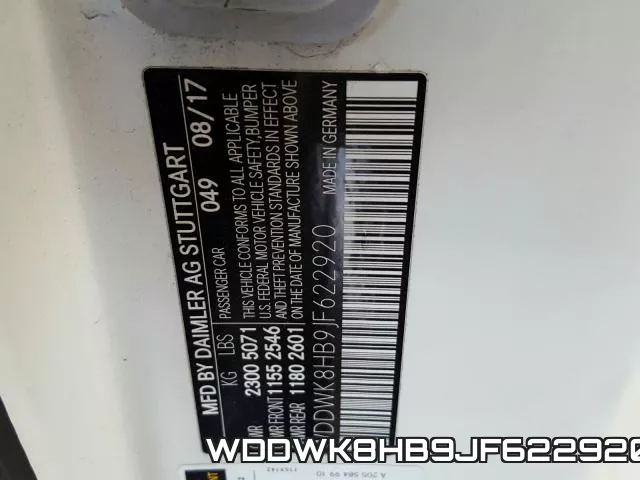 WDDWK8HB9JF622920 фото 2