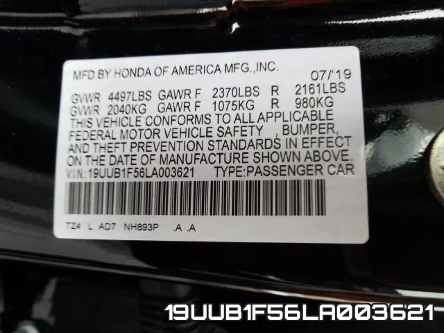 19UUB1F56LA003621 фото 2