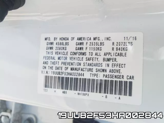 19UUB2F53HA002844 фото 2