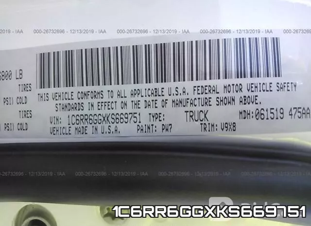 1C6RR6GGXKS669751 фото 10