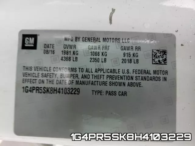 1G4PR5SK8H4103229 фото 2