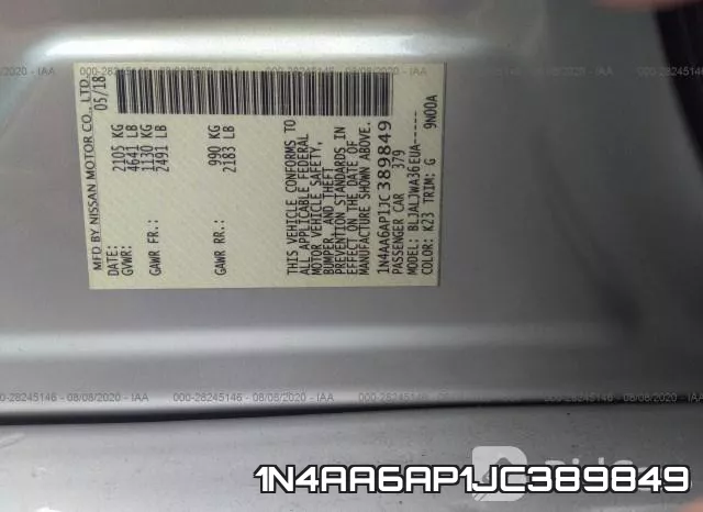 1N4AA6AP1JC389849 фото 10