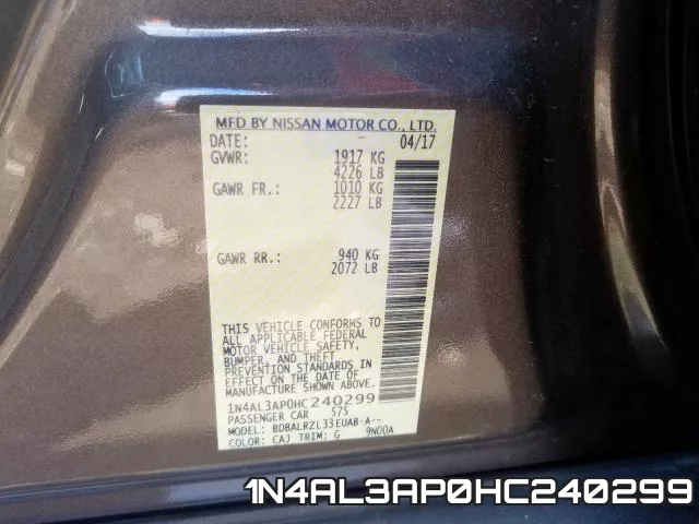 1N4AL3AP0HC240299 фото 2