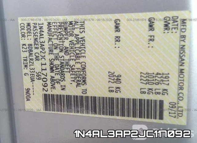 1N4AL3AP2JC117092 фото 10