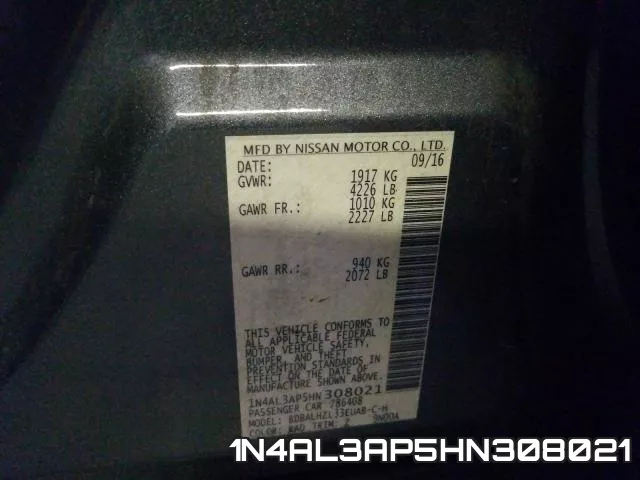 1N4AL3AP5HN308021 фото 2