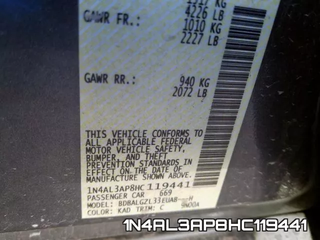 1N4AL3AP8HC119441 фото 2