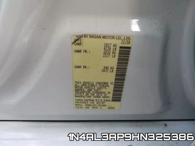 1N4AL3AP9HN325386 фото 2