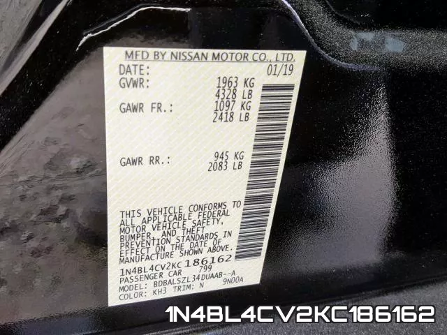 1N4BL4CV2KC186162 фото 2
