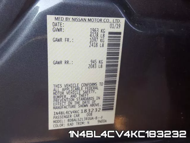 1N4BL4CV4KC183232 фото 2