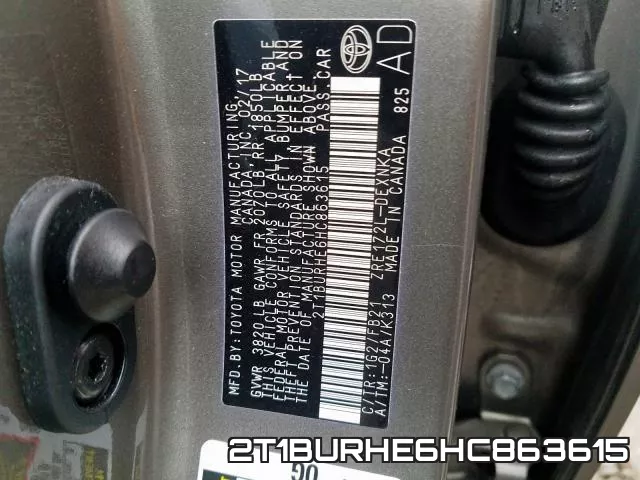 2T1BURHE6HC863615 фото 2
