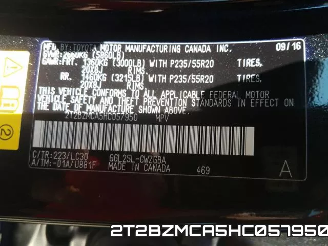 2T2BZMCA5HC057950 фото 2