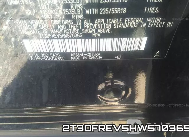 2T3DFREV5HW570365 фото 10