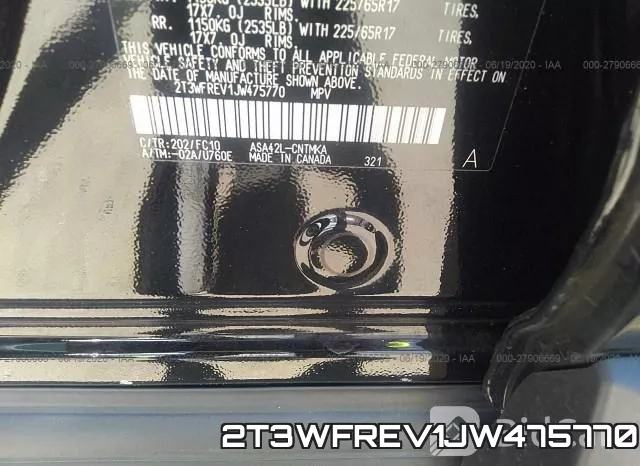 2T3WFREV1JW475770 фото 10