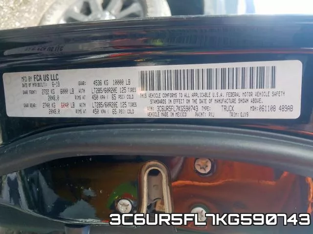 3C6UR5FL7KG590743 фото 2