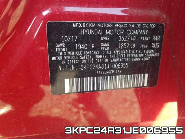 3KPC24A31JE006955 фото 2