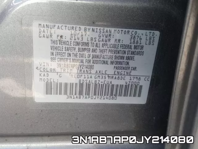 3N1AB7AP0JY214080 фото 2