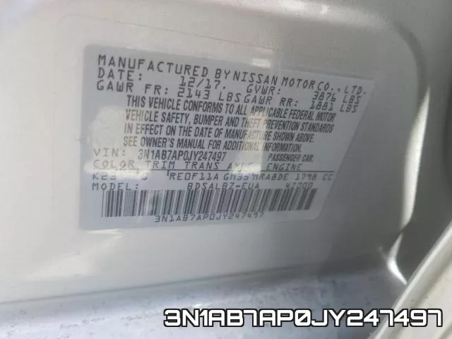 3N1AB7AP0JY247497 фото 2