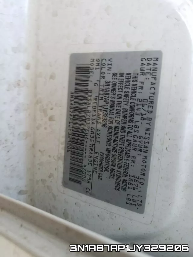 3N1AB7AP1JY329206 фото 2