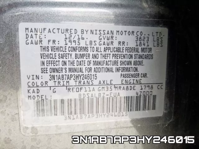 3N1AB7AP3HY246015 фото 2