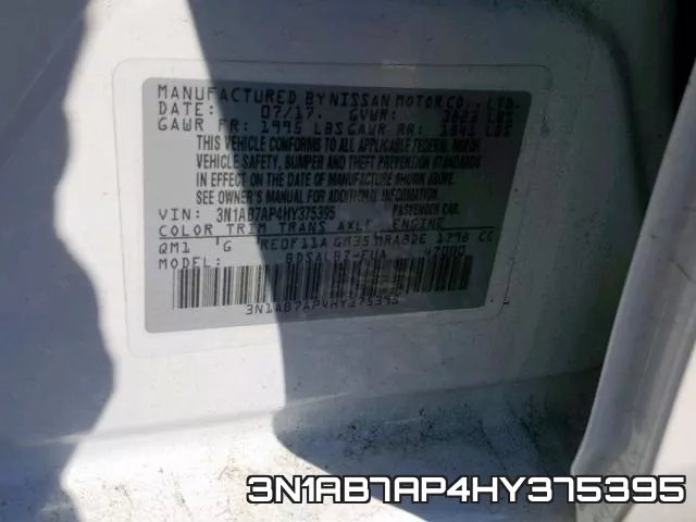 3N1AB7AP4HY375395 фото 2